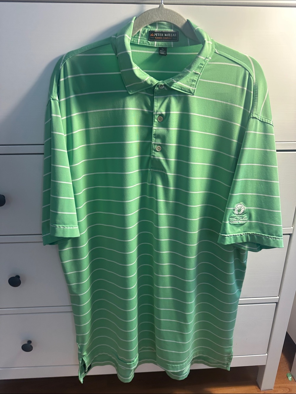 Peter Millar Light Green Summer Comfort Striped Performance Polo